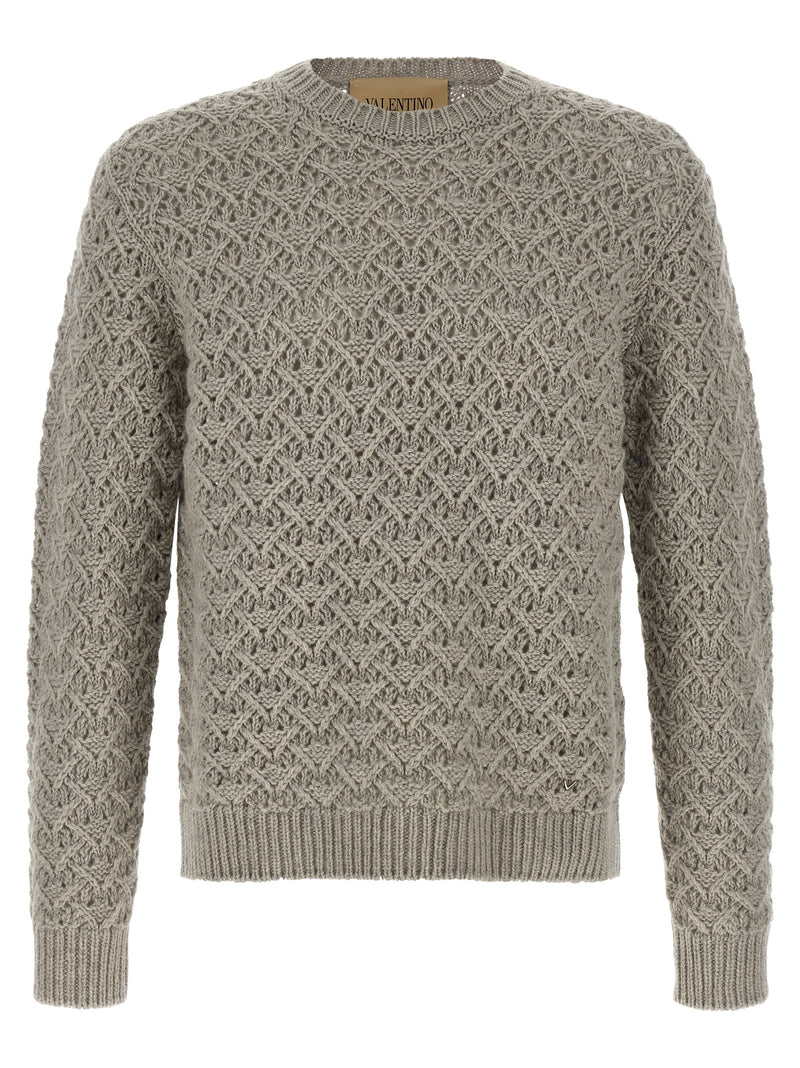 Valentino Garavani Gray Virgin Wool Cardigan