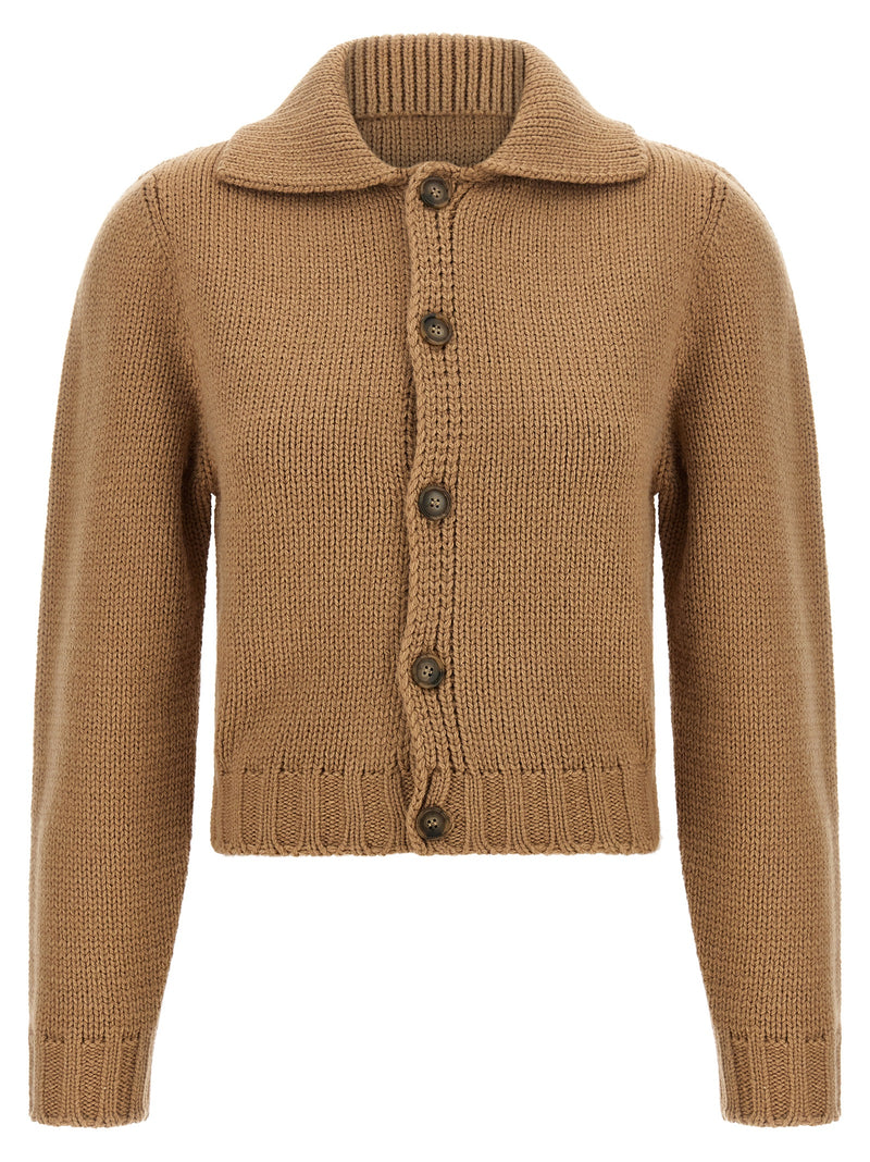MM6 Maison Margiela Beige Wool Cardigan