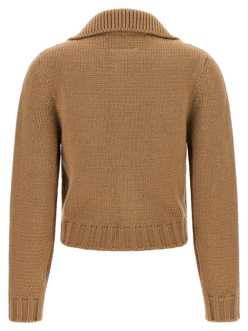 MM6 Maison Margiela Beige Wool Cardigan