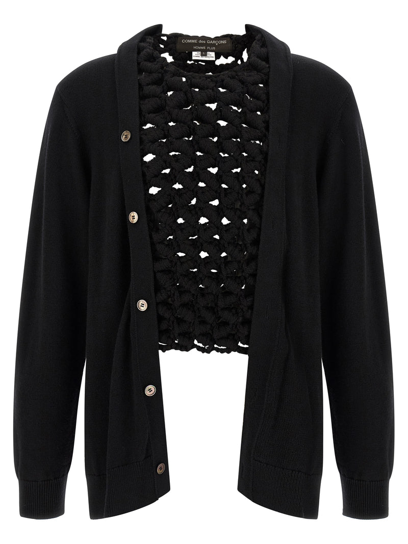 Comme Des Garçons Black Wool Cardigan