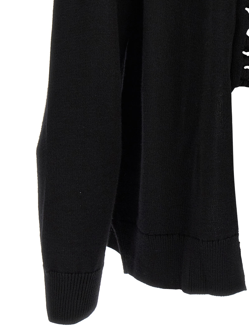 Comme Des Garçons Black Wool Cardigan