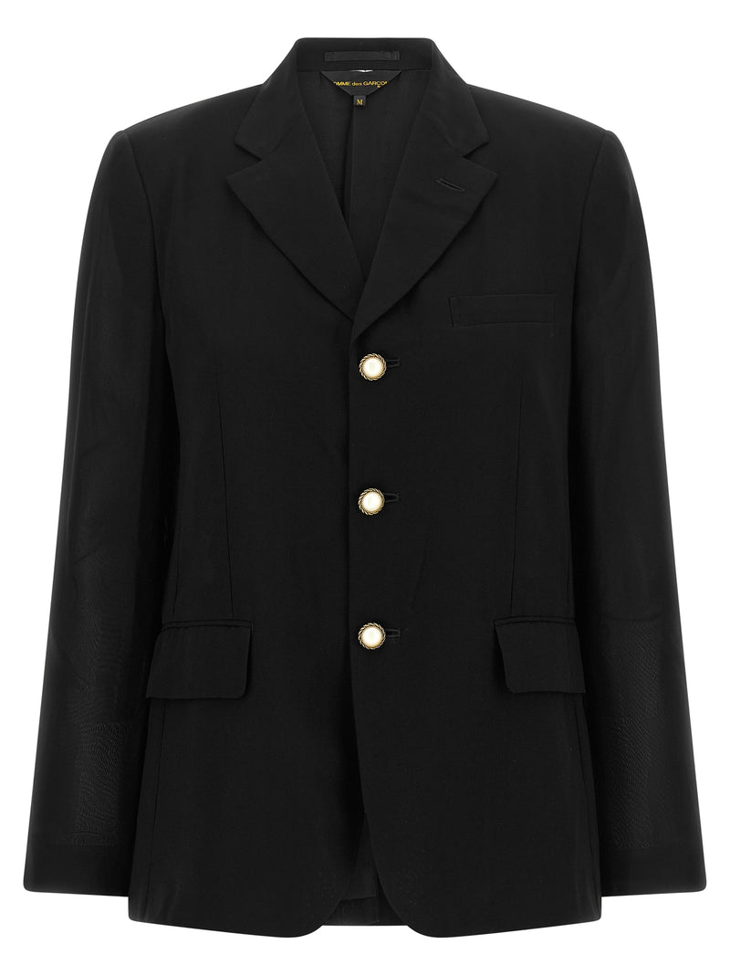 Comme Des Garçons Black Polyester Blazer