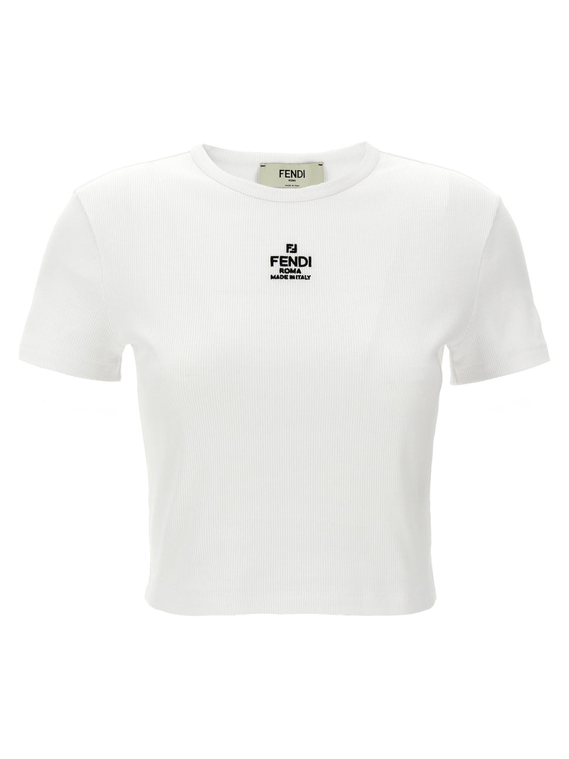 Fendi White Cotton T-Shirt