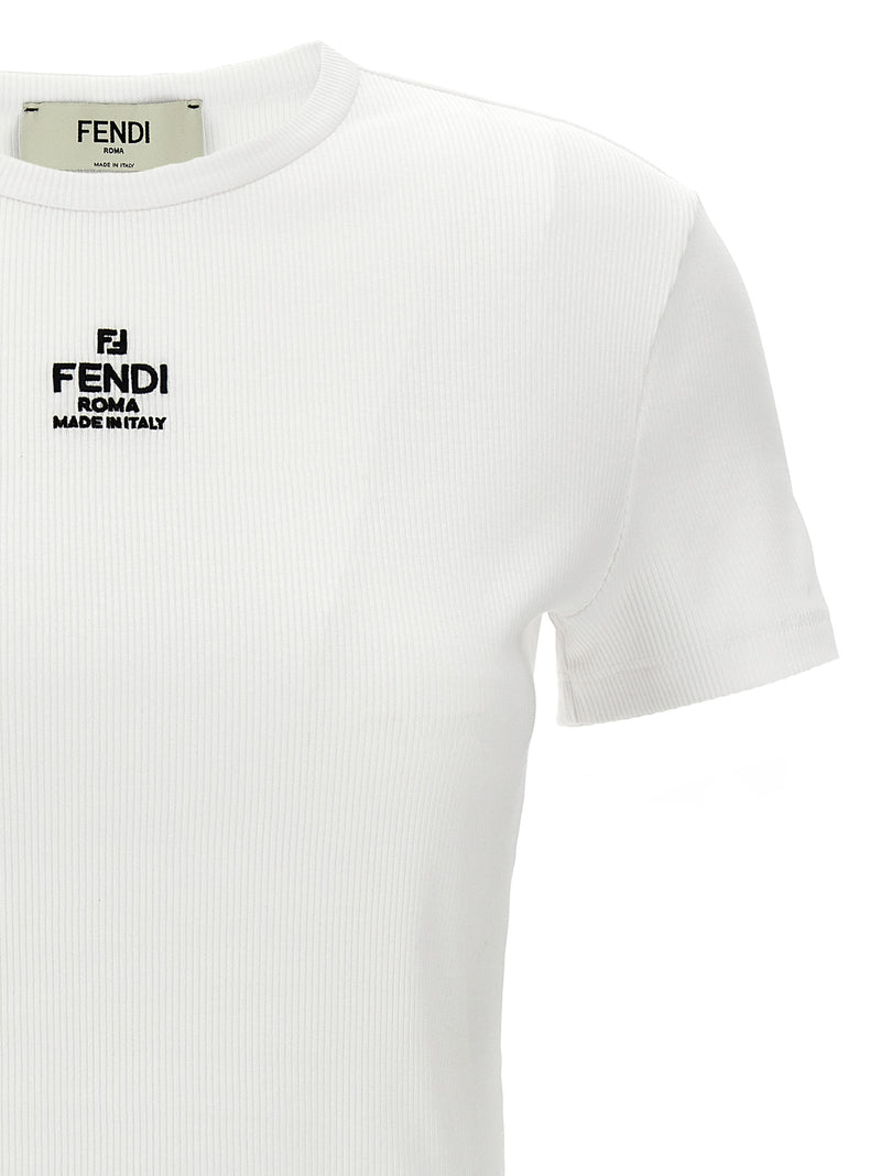 Fendi White Cotton T-Shirt