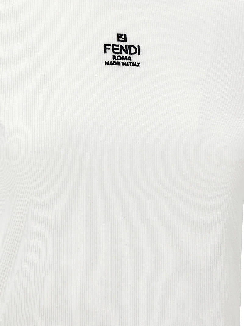 Fendi White Cotton T-Shirt