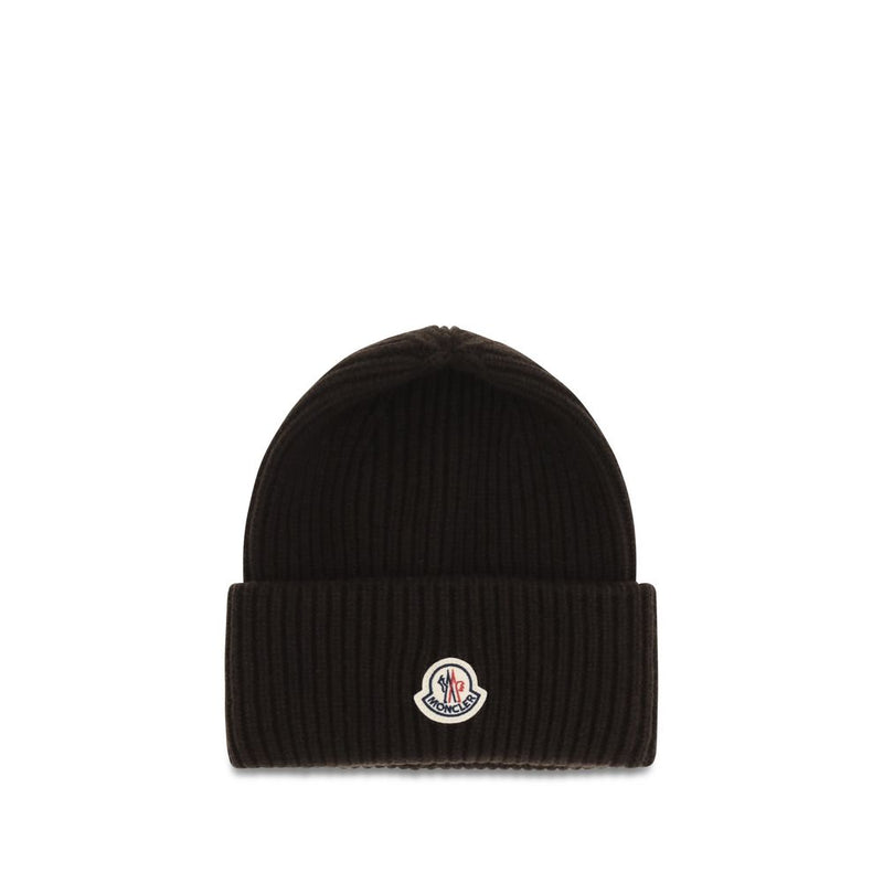 Moncler Brown Wool Oves Aries Beanie