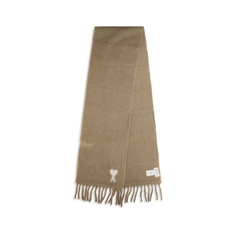 Ami Paris Beige Alpaca Vicugna Pacos Scarf