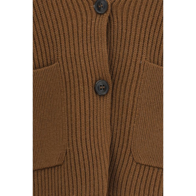 Max Mara Brown Wool Oves Aries Cardigan
