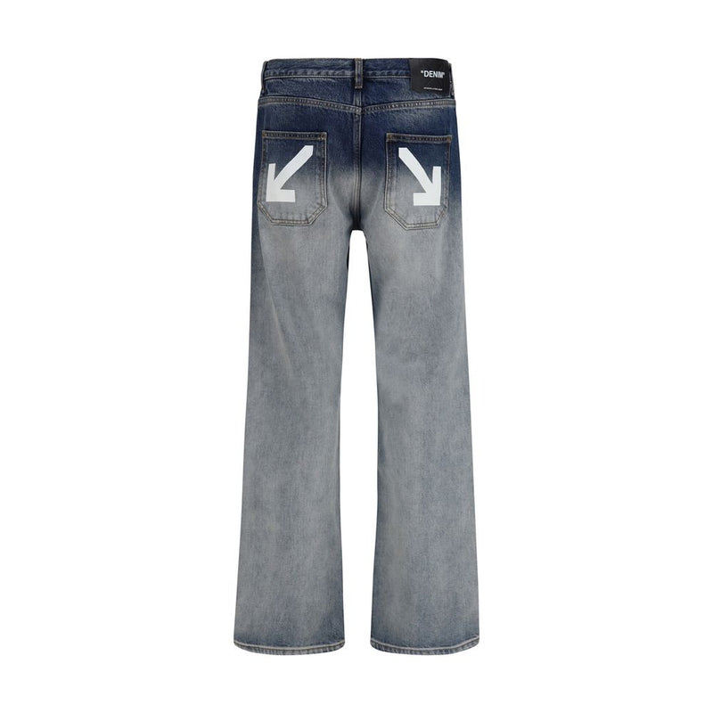 Off-White Gray Cotton Slim Fit Jeans