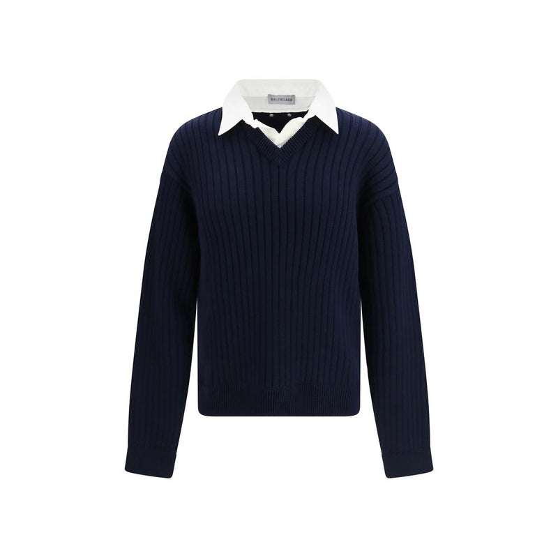 Balenciaga Blue Cotton Sweatshirt