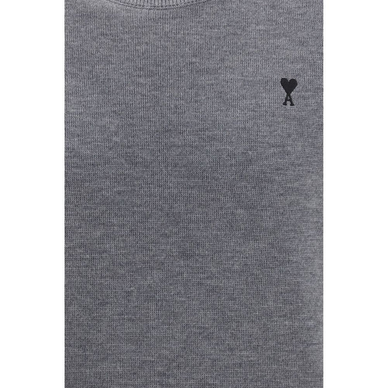 Ami Paris Gray Wool Oves Aries Sweatshirt