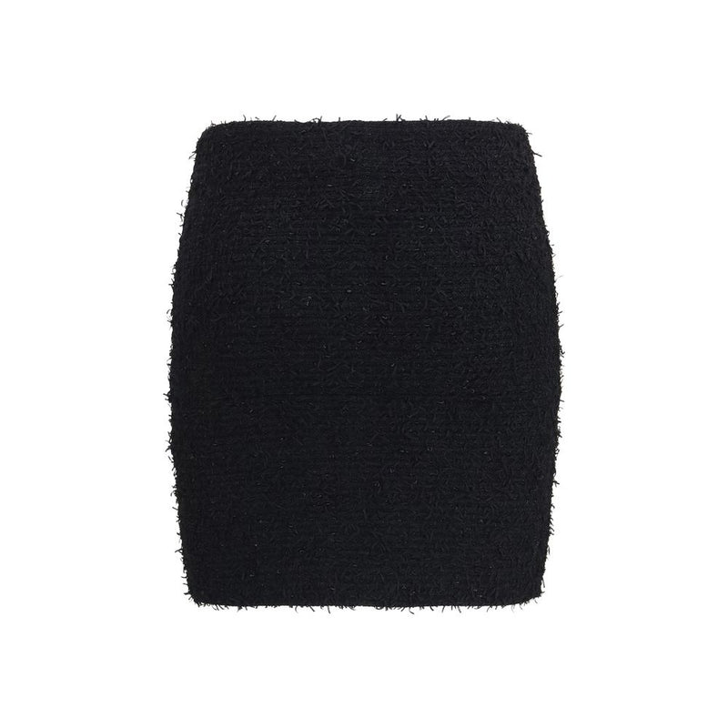 Balmain Black Viscose Mini Skirt