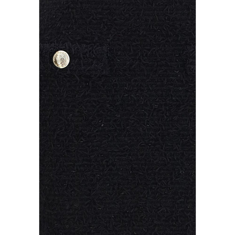 Balmain Black Viscose Mini Skirt