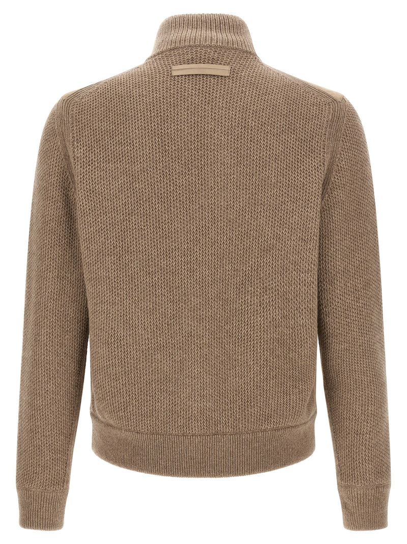 ZEGNA Beige Cashmere Cardigan
