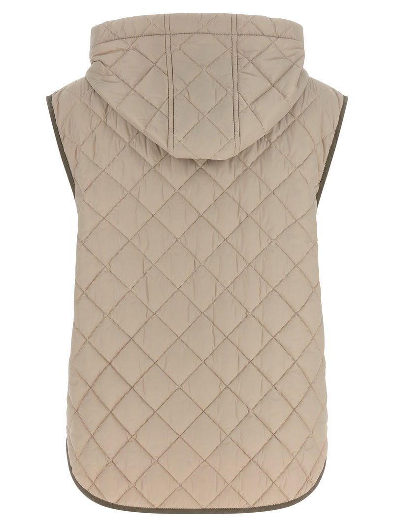 Brunello Cucinelli Beige Polyamide Sleeveless Jacket
