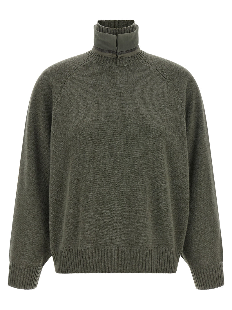 Brunello Cucinelli Bicolor Cashmere Cardigan
