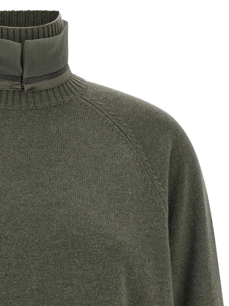 Brunello Cucinelli Bicolor Cashmere Cardigan