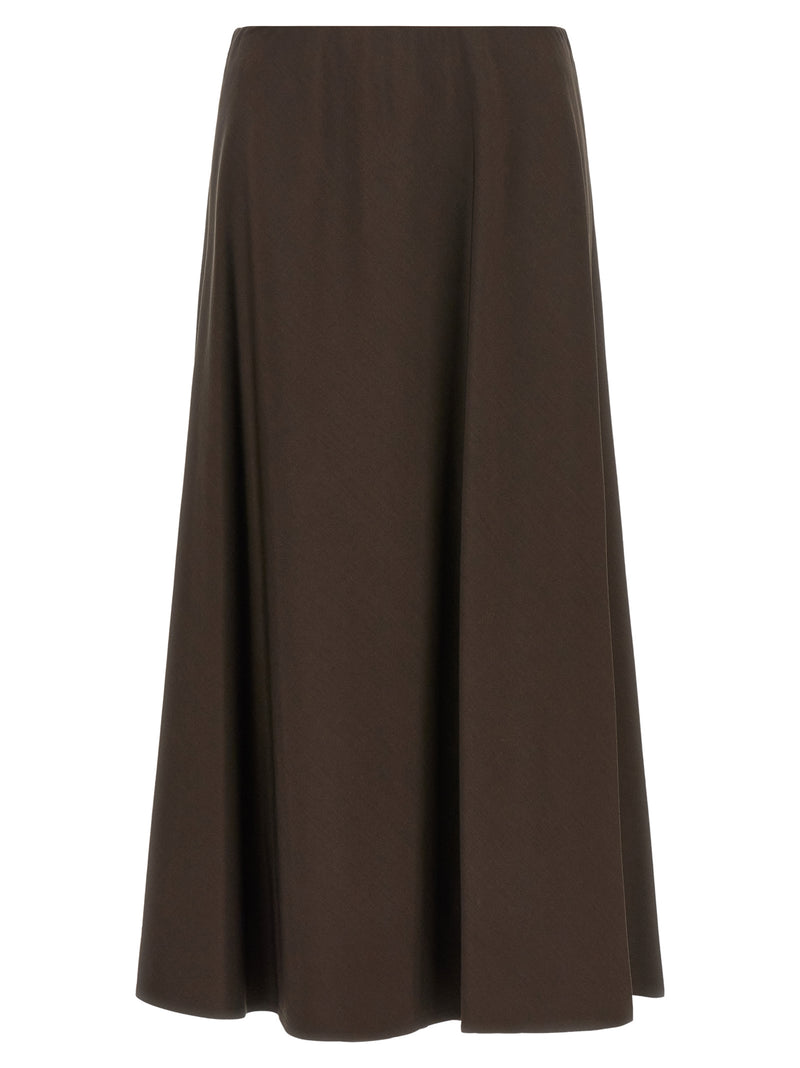 Brunello Cucinelli Brown Virgin Wool Midi Skirt