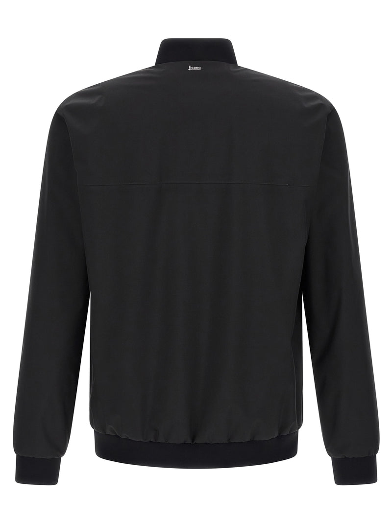 Herno Black Polyester Bomber