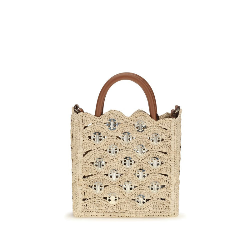 Rabanne Beige Raffia Handbag