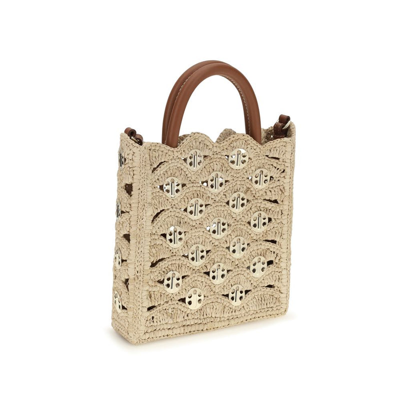 Rabanne Beige Raffia Handbag