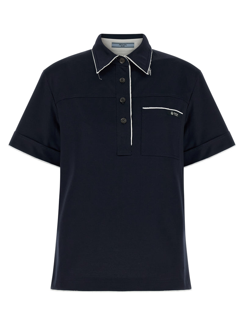 Prada Blue Cotton Polo Shirt