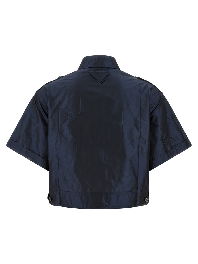 Prada Blue Silk Blouse