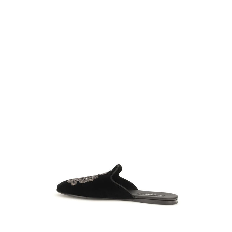 Dolce & Gabbana Black Velvet Flats
