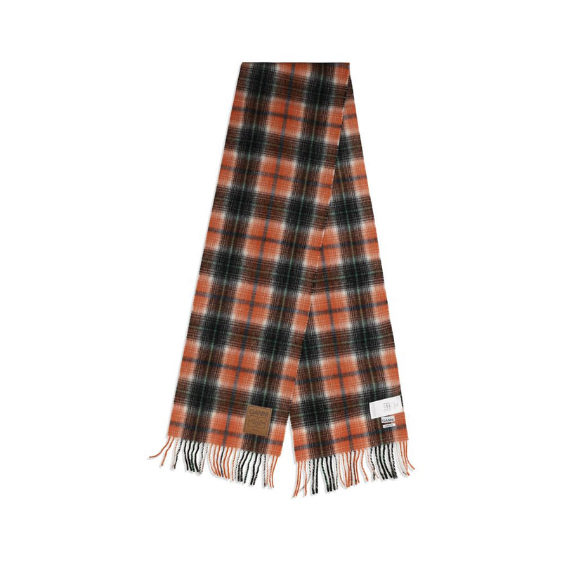 Ganni Orange Wool Oves Aries Foulard