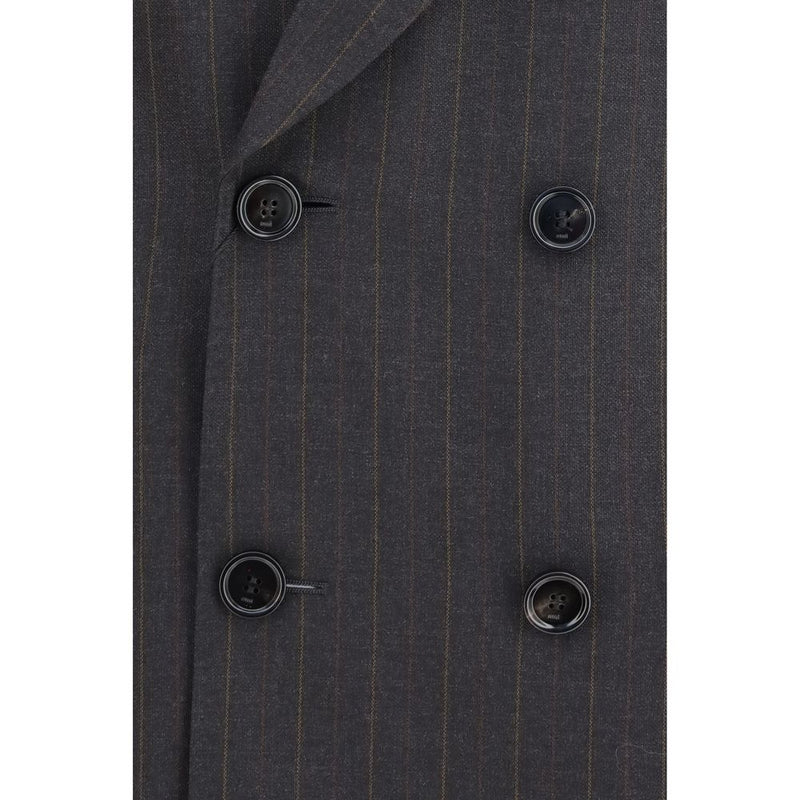 Ami Paris Gray Wool Oves Aries Blazer