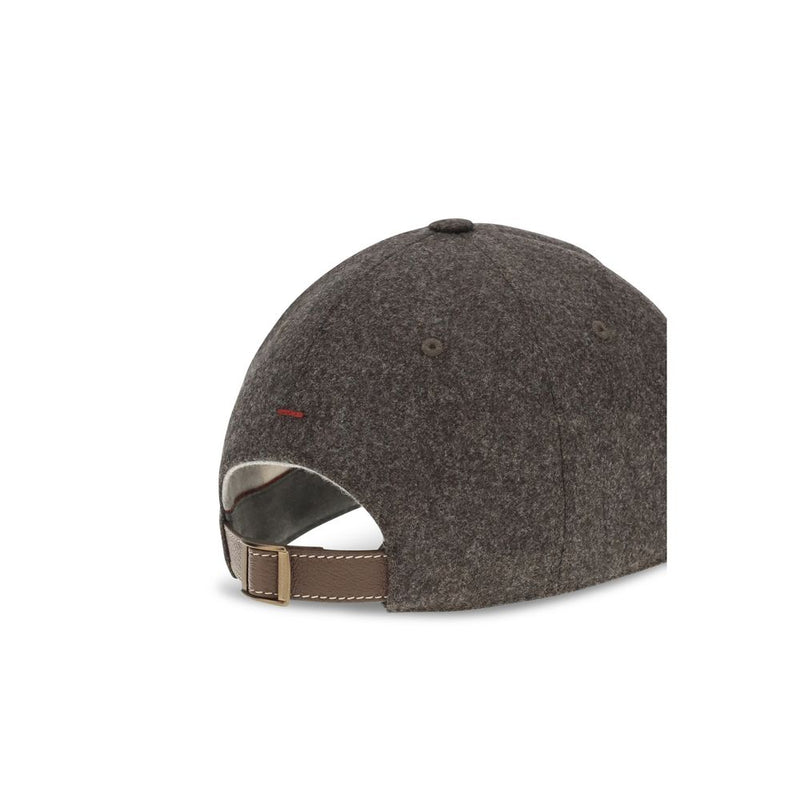 Brunello Cucinelli Brown Wool Oves Aries Cap (Baseball Hat)