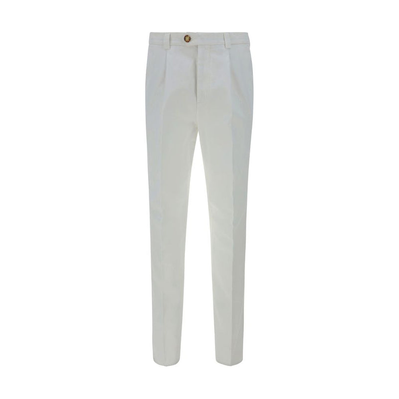 Brunello Cucinelli White Cotton Casual Pants