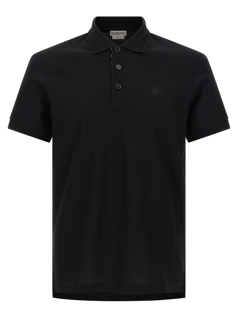Burberry Black Cotton Polo Shirt