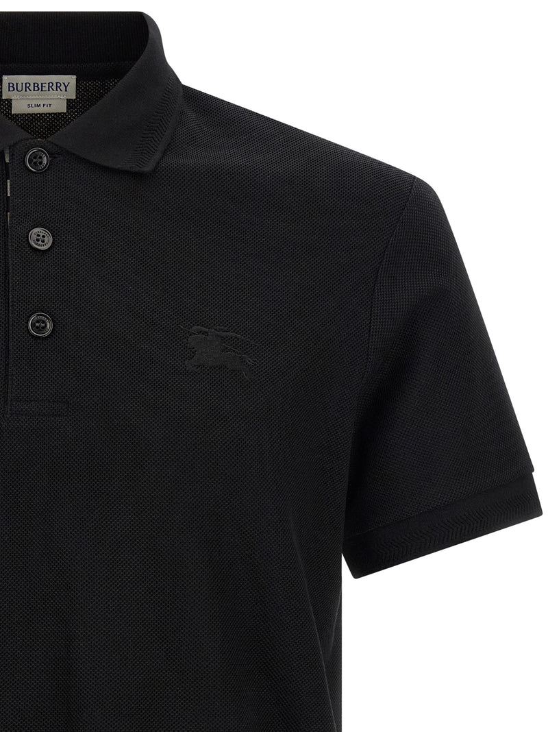 Burberry Black Cotton Polo Shirt