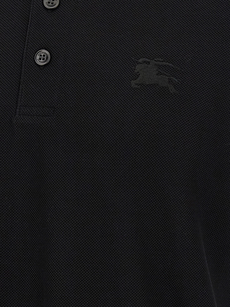 Burberry Black Cotton Polo Shirt