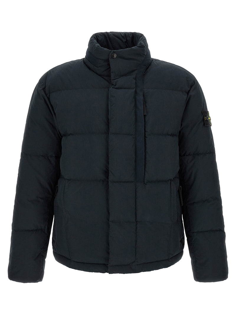 Stone Island Blue Cotton Full-Length Jacket