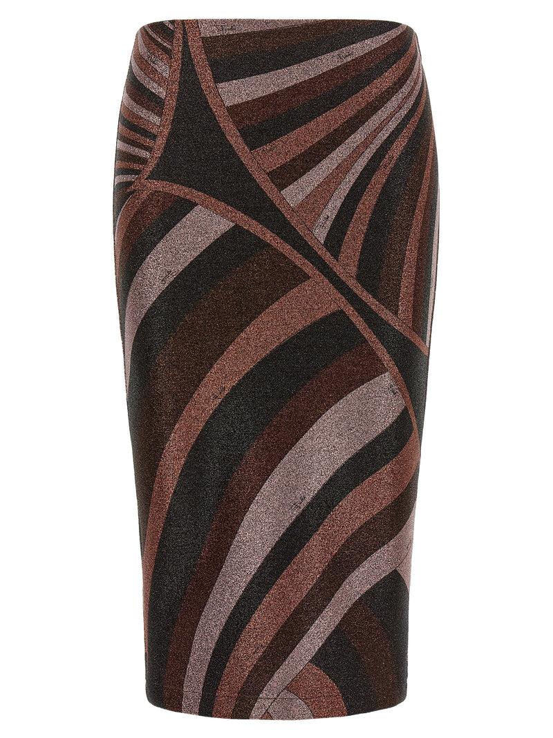 Emilio Pucci Bordeaux Polyamide Midi Skirt