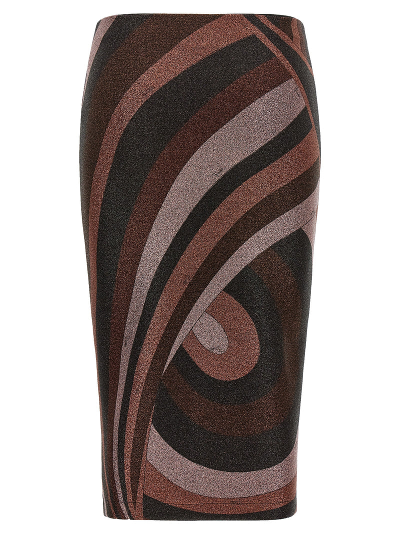 Emilio Pucci Bordeaux Polyamide Midi Skirt