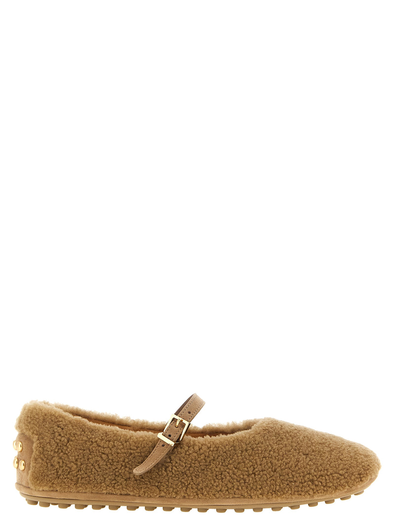 Ballerines en cuir d'agneau Tod's beiges pour femme
