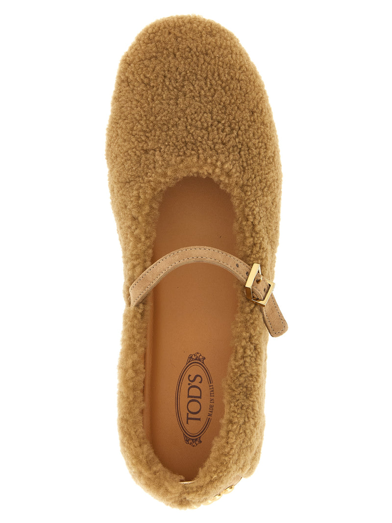Ballerines en cuir d'agneau Tod's beiges pour femme