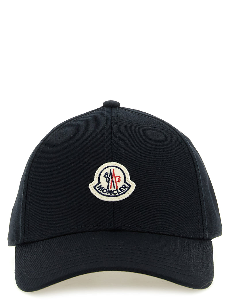 Cappellino nero in cotone Moncler (cappellino da baseball)