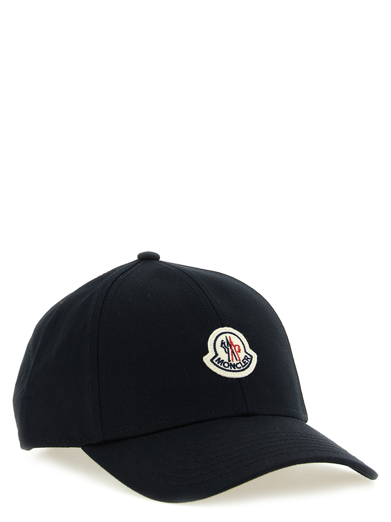 Cappellino nero in cotone Moncler (cappellino da baseball)