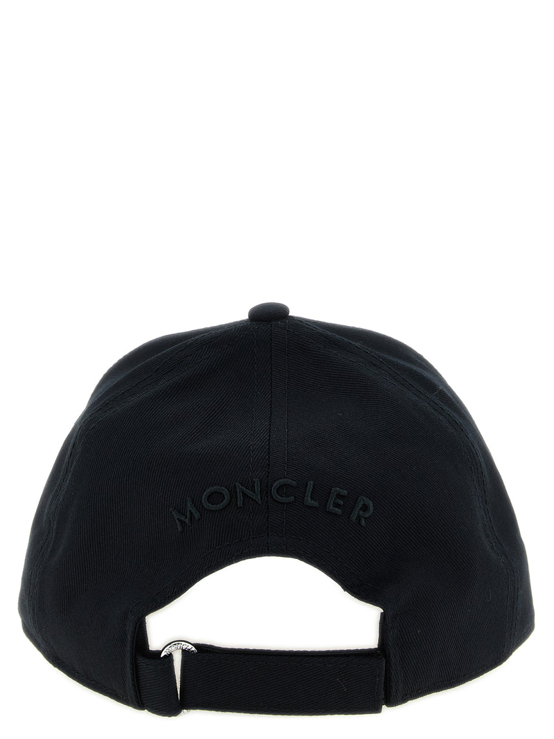 Cappellino nero in cotone Moncler (cappellino da baseball)