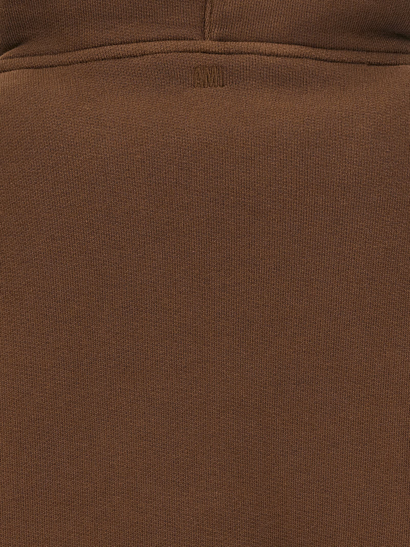Ami Paris Brown Cotton Hoodie