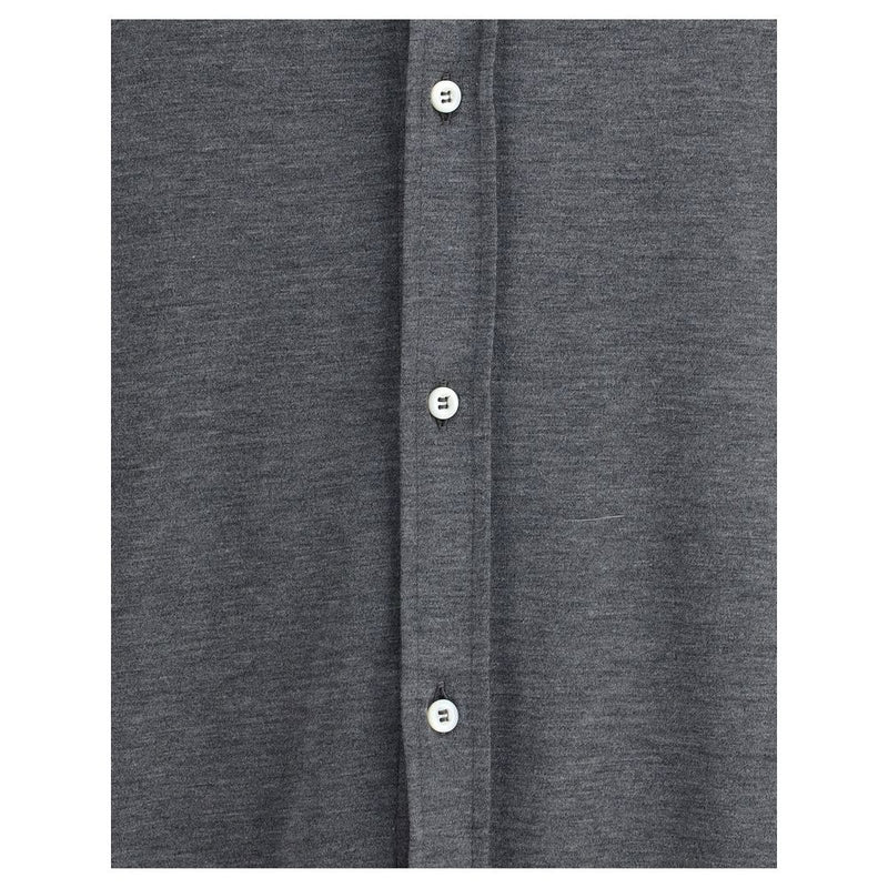 Brunello Cucinelli Gray Silk Dress Shirt