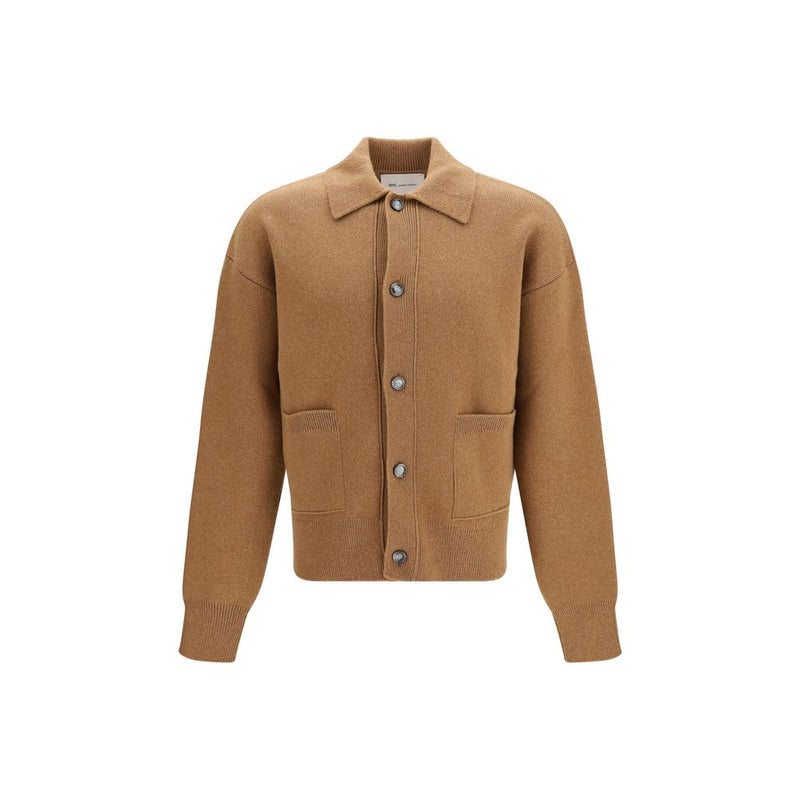 Ami Paris Brown Wool Oves Aries Cardigan
