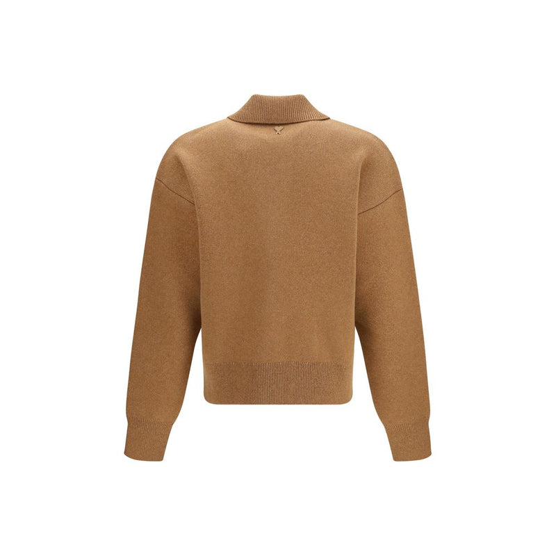 Ami Paris Brown Wool Oves Aries Cardigan