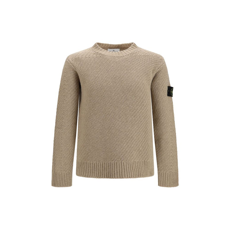 Stone Island Beige Wool Oves Aries Sweatshirt