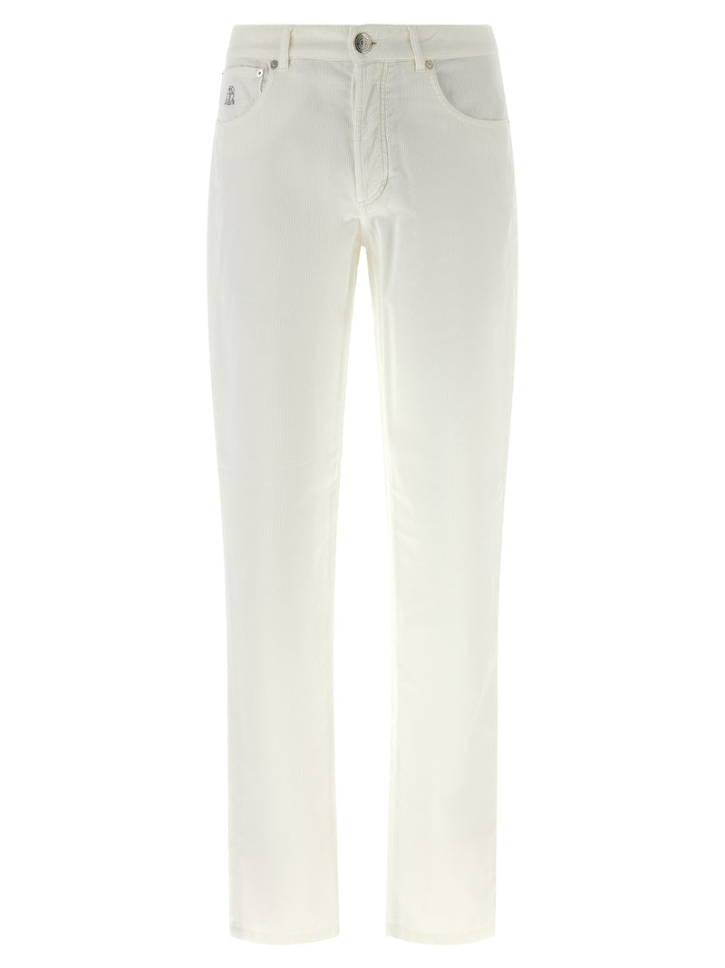 Brunello Cucinelli White Cotton Casual Pants