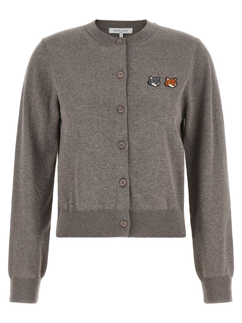 Maison Kitsuné Gray Wool Cardigan
